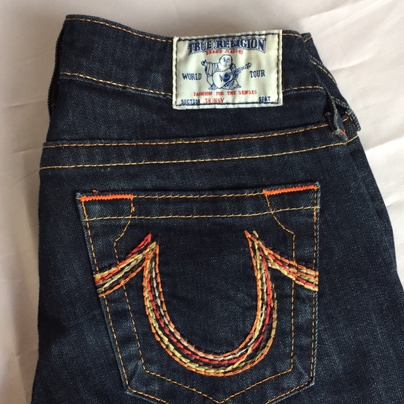 True religion dark wash skinny jeans size 27 - Picture 2 of 8